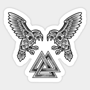 Valknot with Hugin and Munin Sticker